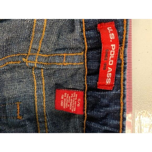 U.S. Polo Assn. Womens Bootcut Mid-Rise Jeans Size 5/6 Dark Wash Denim - Picture 3 of 5